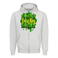 Dove Grey lucky lucky lucky clover St. Patrick's Zipper Hoodie - HowdyJamesFarm