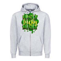 Heather Grey lucky lucky lucky clover St. Patrick's Zipper Hoodie - HowdyJamesFarm
