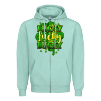 Seafoam lucky lucky lucky clover St. Patrick's Zipper Hoodie - HowdyJamesFarm