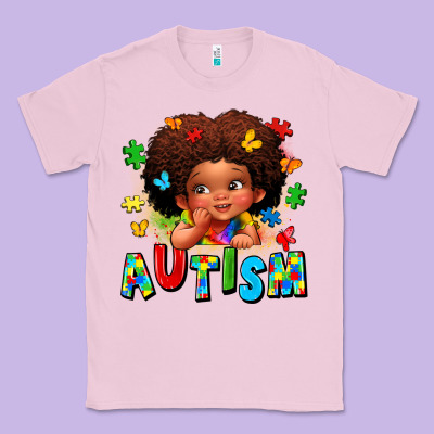 Autism Afro Girl Classic Tee Designed By Lillyallendesigns