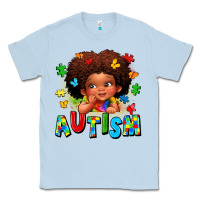 Dusty Blue autism afro girl Classic Tee - LillyAllenDesigns
