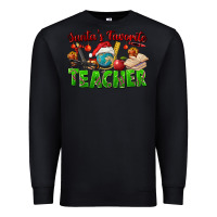 Black Santa's Favorite Teacher Premium Sweatshirt - FaDigitalArtStudio