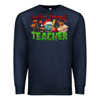 Navy Santa's Favorite Teacher Premium Sweatshirt - FaDigitalArtStudio
