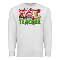 Oatmeal Heather Santa's Favorite Teacher Premium Sweatshirt - FaDigitalArtStudio
