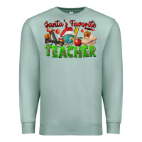 Seafoam Santa's Favorite Teacher Premium Sweatshirt - FaDigitalArtStudio