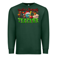 Sports Green Santa's Favorite Teacher Premium Sweatshirt - FaDigitalArtStudio