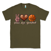 Army Green peace love basketball Classic Tee - JahusDesignShop