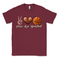 Burgundy peace love basketball Classic Tee - JahusDesignShop