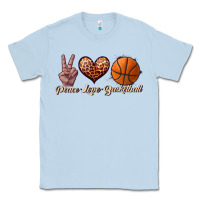 Dusty Blue peace love basketball Classic Tee - JahusDesignShop