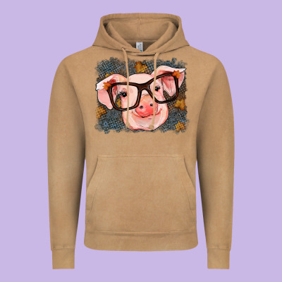 Fall Autumn Pig Vintage Hoodie Designed By Ranaportraitstore