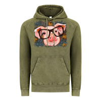 Vintage Olive Fall Autumn Pig Vintage Hoodie - RanaPortraitStore