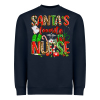 Navy santa's favorite nurse Heavyweight Sweatshirt - texasbilliewilder