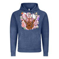 Vintage Denim highland heifer easter Vintage Hoodie - LillyAllenDesigns