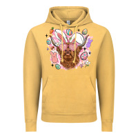 Vintage Mustard highland heifer easter Vintage Hoodie - LillyAllenDesigns