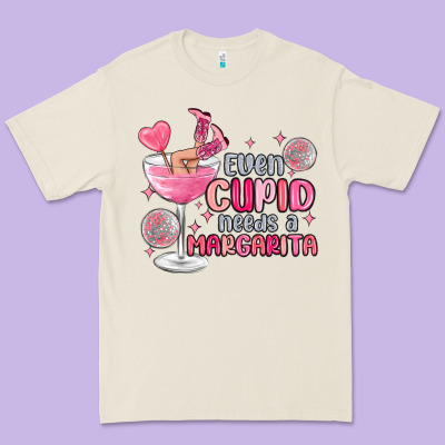 Even Cupid Needs A Margarita Premium Tee Designed By Maliassmallbusiness