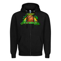 Black St. Patrick's Day Basketball Zipper Hoodie - HowdyJamesFarm