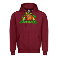 Burgundy St. Patrick's Day Basketball Zipper Hoodie - HowdyJamesFarm