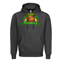 Charcoal Heather St. Patrick's Day Basketball Zipper Hoodie - HowdyJamesFarm