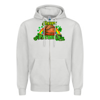 Dove Grey St. Patrick's Day Basketball Zipper Hoodie - HowdyJamesFarm