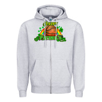 Heather Grey St. Patrick's Day Basketball Zipper Hoodie - HowdyJamesFarm