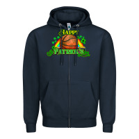 Navy St. Patrick's Day Basketball Zipper Hoodie - HowdyJamesFarm