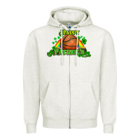 Oatmeal Heather St. Patrick's Day Basketball Zipper Hoodie - HowdyJamesFarm
