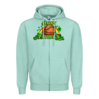 Seafoam St. Patrick's Day Basketball Zipper Hoodie - HowdyJamesFarm