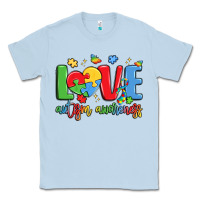Dusty Blue love autism awareness Classic Tee - LillyAllenDesigns