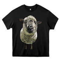 Black hampshire sheep head Heavy Core Tee - LillyAllenDesigns