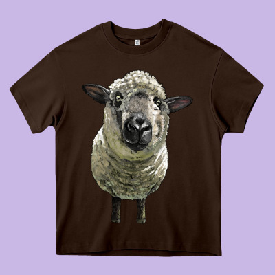 Hampshire Sheep Head Heavy Core Tee Designed By Lillyallendesigns