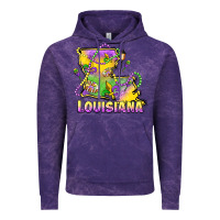 Cloud Purple louisiana mardi gras state map Vintage Hoodie - LillyAllenDesigns
