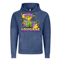 Vintage Denim louisiana mardi gras state map Vintage Hoodie - LillyAllenDesigns