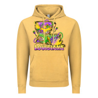 Vintage Mustard louisiana mardi gras state map Vintage Hoodie - LillyAllenDesigns
