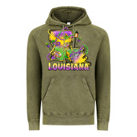Vintage Olive louisiana mardi gras state map Vintage Hoodie - LillyAllenDesigns
