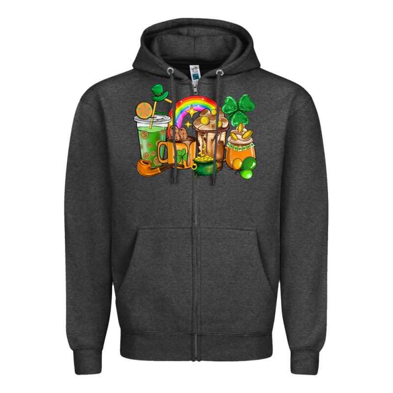 St. Patricks Coffee Cups Zipper Hoodie by HowdyJamesFarm | Teevron