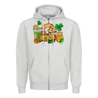 Dove Grey St. Patricks coffee cups Zipper Hoodie - HowdyJamesFarm