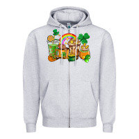 Heather Grey St. Patricks coffee cups Zipper Hoodie - HowdyJamesFarm