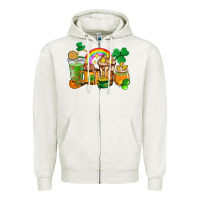 Oatmeal Heather St. Patricks coffee cups Zipper Hoodie - HowdyJamesFarm
