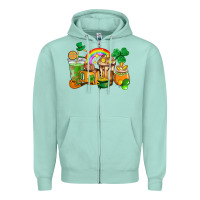 Seafoam St. Patricks coffee cups Zipper Hoodie - HowdyJamesFarm