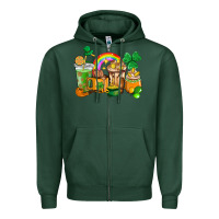 Sports Green St. Patricks coffee cups Zipper Hoodie - HowdyJamesFarm