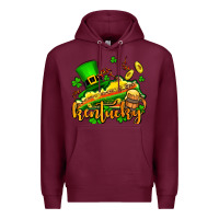 Burgundy St. Patrick's Kentucky map Premium Hoodie - OliviaCreatesArt