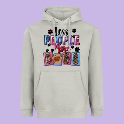 Less People More Dogs Heavyweight Hoodie Designed By Fadigitalartstudio