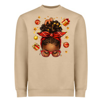 Mushroom christmas afro messy bun Heavyweight Sweatshirt - texasbilliewilder