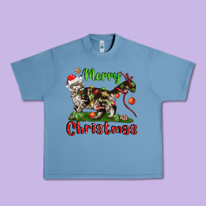 Maine Coon Cat Merry Christmas Urban Heavy Tee Designed By Lillyallendesigns