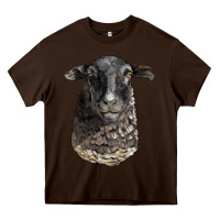 Chocolate Brown dorper sheep head Heavy Core Tee - LillyAllenDesigns