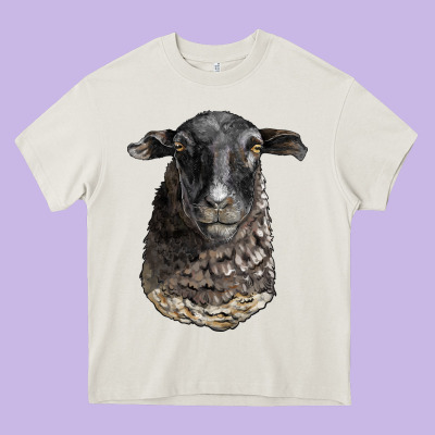 Dorper Sheep Head Heavy Core Tee Designed By Lillyallendesigns