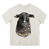 Cream dorper sheep head Heavy Core Tee - LillyAllenDesigns