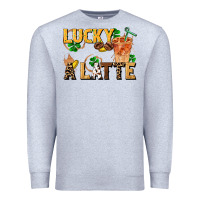 Heather Grey lucky a latte Premium Sweatshirt - FaDigitalArtStudio