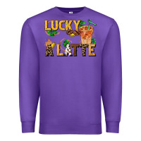 Purple lucky a latte Premium Sweatshirt - FaDigitalArtStudio