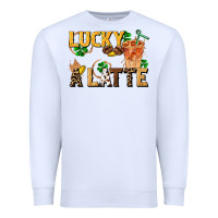 White lucky a latte Premium Sweatshirt - FaDigitalArtStudio